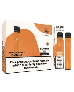 Elf Bar Strawberry Banana 600 Puff, 20mg, Pack of 10