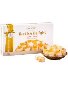 Incibeyaz Plain Turkish Delight 400g - Made With Beet Sugar - Halal & Gluten Free
