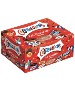 Celebrations Hot Chocolate Selection Drinks - Pack of 40 x 25g - Assorted Flavours: Mars, Twix, Milky Way, Galaxy Caramel, Galaxy, Maltesers, Bounty & Snickers