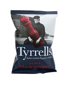 Tyrrells Sea Salt & Black Pepper Hand Cooked Crisps 40g x 24
