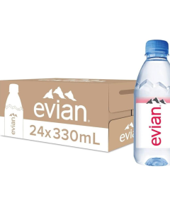 Evian Still Mineral Water Bottle - Pack of 24 x 330ML - Best Before: 09/09/2025