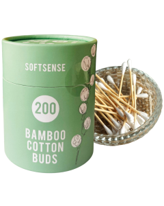 Double Ended Bamboo Cotton Buds 200 Pieces, SOFTSENSE