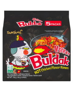 Samyang Buldak Hot Chicken Flavor Ramen - Pack of 5 x 140g - Stir-Fried Ramen, Halal