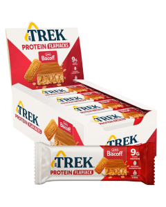 Lotus Biscoff Protein Flapjacks - Pack of 16 x 50g - Oat Bars with Soya Protein Crispies & Caramelised Biscuit Toping - 9G Protein per Bar -  JB's TREK - Best before: 09/12/2025