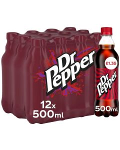Dr Pepper Bottle PMP/Multipack 500ml x 12 Best Before 30.04.2025