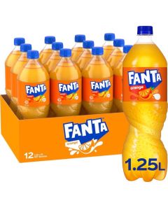 Fanta Orange Bottles - Pack of 12 x 1.25L, Refreshing Orange Drinks - Best Before: 28/02/2026