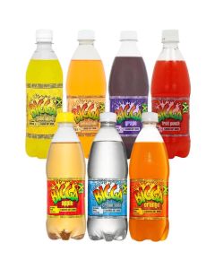 Bigga Soft Drink Mix Case - Pack of 7 x 600ml (Flavours Included: 1x Orange, 1x Fruit Punch, 1x Grape, 1x Pineapple, 1x Jamaica Cola, 1x Apple & 1x Cream Soda)