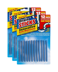 Drain Sticks x36 Easy to Use Fast & Effective Drain Cleaning Sticks for Sinks, Baths & Showers - Prevents Build Up, Blockages & Bad Smells in Kitchens & Bathrooms