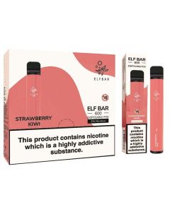 Elf Bar Strawberry Kiwi 600 Puff, 20mg, Pack of 10