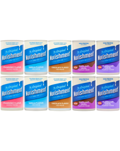 Nurishment Original Mix Cans - Pack of 10 x 400g ( Available Flavours: 2x Strawberry, 2x Chocolate, 2x Vanilla, 2x Hazelnut Swirl, 2x Blueberry Swirl)