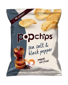 Popchips Salt & Black Pepper Potato Chips Crisps 23g x 24