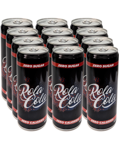 Rola Cola Zero Sugar 330ml x 12, Carbonated low calorie  Soft Drink with Sweeteners