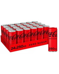 Coca Cola ZERO SUGAR Slim Cans 250ml x 24 Best Before 30/04/2025