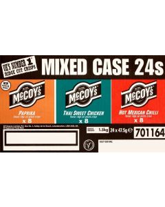 McCoys Mixed 24 x 47.5g (8 Mexican Chilli, 8 Thai Sweet Chicken, 8 Paprika)