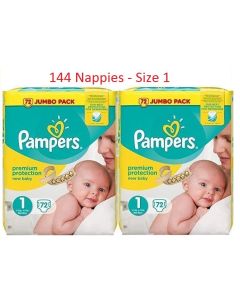 Pampers New Baby Nappies Size 1 Jumbo 2-5kg (Total 144 Nappies - 2 x 72Pack)