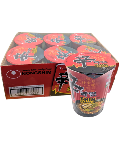 Nongshim Shin Ramyun Noodles Cup - Pack of 6 x 68g - Gourmet Spicy Noodles Cup for Quick Meals