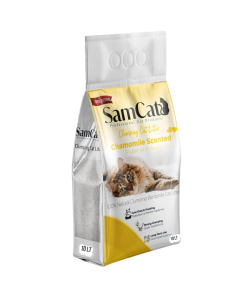 SamCat 10L Chamomile Scented Clumping Cat Litter - Low Dust & Tracking, Strong Clumping, Long Term Use