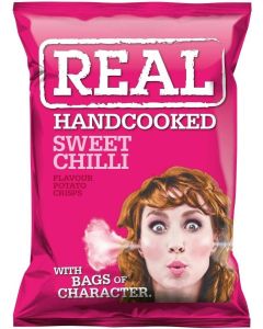 Real Hand Cooked Sweet Chilli Potato Crisps 35g x 24 - Best Before: 31/Jan/2025