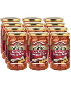 Filippo Berio Sun Dried Tomato Pesto (4x3pk) 350g x 12, BBE: 12.07.2025