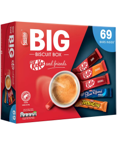 Nestle KitKat & Friends Big Biscuit Box 1.357kg (69 Bars Inside) – KitKat Milk, Dark & Orange, Blue Riband, Toffee Crisp – Best Before 11/2025