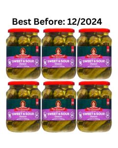 Mrs Elswood Sweet & Sour Whole Gherkins 670g x 6 Best Before 12/2024