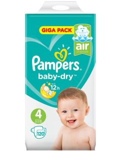 Pampers Baby Dry Nappies Size 4 Giga Pack - 120 Nappies