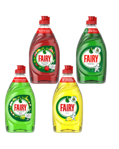 Fairy Washing Up Liquid Mixed Selection 320ml Pack of 4 - Lemon, Apple, Original, Pomegranate Grapefruit