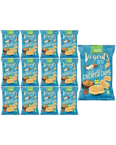 Vegeat's Sea Salt Chickpea Chips 50g x 12 Gluten Free, Vegan , Oven Baked not Fried , High Fiber