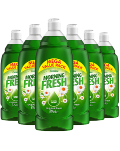 Cussons Morning Fresh Original Washing Up Liquid - Pack of 6 x 675ml - For Sparkling Clean Dishes - Mega Value Pack