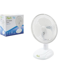 iTech 6"Desk 2 Speed Fan with Height 29cm  - Tri Blade, Mesh Grill, Cable Length: 1.5m