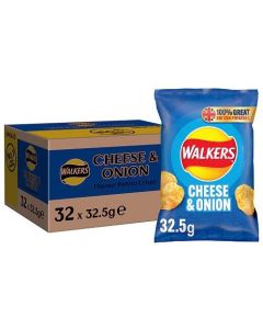 Walkers Cheese & Onion Crisps 32.5g x 32
