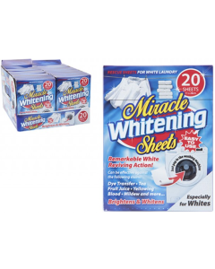 Miracle Whitening Sheets – 20 Pack, Brightens & Whitens Laundry, Especially for Whites
