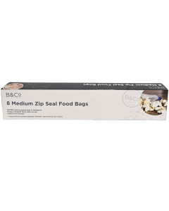 Medium Zip Seal Food Bags – Pack of 8, B&Co