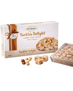 Incibeyaz Turkish Delight With Hazelnut 400g - Made With Beet Sugar - Halal & Gluten Free