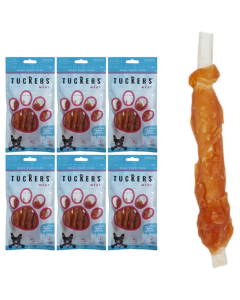 TUCKERS MEAT Chicken Breast & Wheat Stick Dog Treats – Pack of 6 x 60g – Rawhide Free, High Protein – Suitable for All Sizes – Best Before 31/08/2025