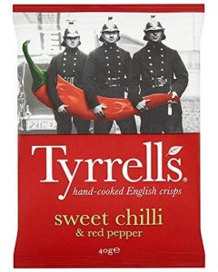 Tyrrells Sweet Chilli & Red Pepper Hand Cooked Crisps 40g x 24