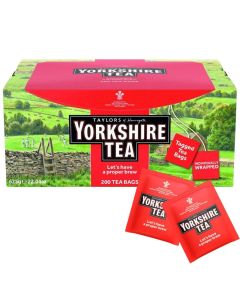 Yorkshire Tea 200 Individually Wrapped & Tagged Tea Bags (625g / 22oz) Fresh & Flavorful