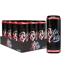 Rola Cola Zero Sugar 330ml x 12, Carbonated low calorie  Soft Drink with Sweeteners