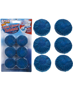 Toilet Cistern Blue Block Bathroom Cleaner Freshener - Pack of 6 x 50g
