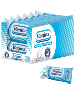 Regina Moist Toilet Tissue Ultra Sensitive - Pack of 12 x 42(Tissue) - Flushable Wipes