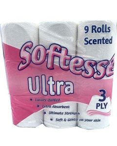 Softesse Ultra Scented 3 PLY Pink Toilet Rolls (5 x9pk) 45 Rolls