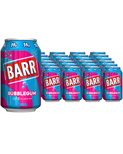 Barr Sparkling Bubblegum Flavour Soft Drink with Sweeteners PMP 330ml x 24
