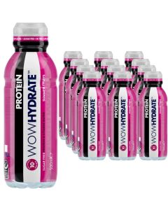 WOW HYDRATE Summer Fruits Protein Water - Pack of 12 x 500ml, Sugar-Free
