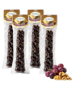 Walnut Sausage Sweet Treat (Cevizli Sucuk) - Pack of 4 x 80g - Classic Grape Molasses Delight - Incibeyaz