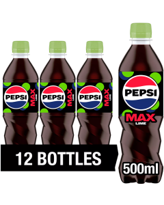 Pepsi Max Lime 500ml x 12 , Maximum Taste, No sugar