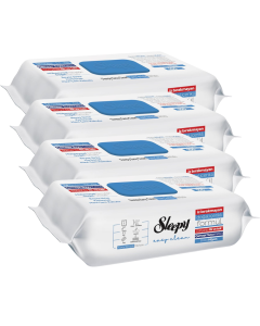 Sleepy Easy Clean Blue Pine Scent Surface Cleaning Wipes & Towels - Pack of 4 x 100 (400 Sheets) - No-Rinse Formula with Vinegar & Bicarbonate