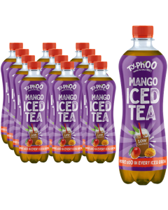 Typhoo Mango Iced Tea Bottle 500ml - Pack of 12 - Low Calorie, Juicy, Tropical, and Sunshine-filled