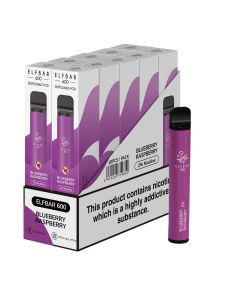 Elf Bar Blueberry Raspberry 600 Puff, 20mg, Pack of 10
