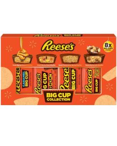 Reese's Peanut Butter Big Cup King Size Selection Box 305g -Pack of 8 (4x2 Big Cups), Includes: King size, Puffs King Size, Caramel King Size & Pieces King size