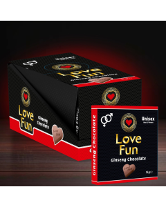 Love Fun Ginseng Chocolate - Pack of 12 x 16g - Unisex Snack for Men & Women, Individually Wrapped